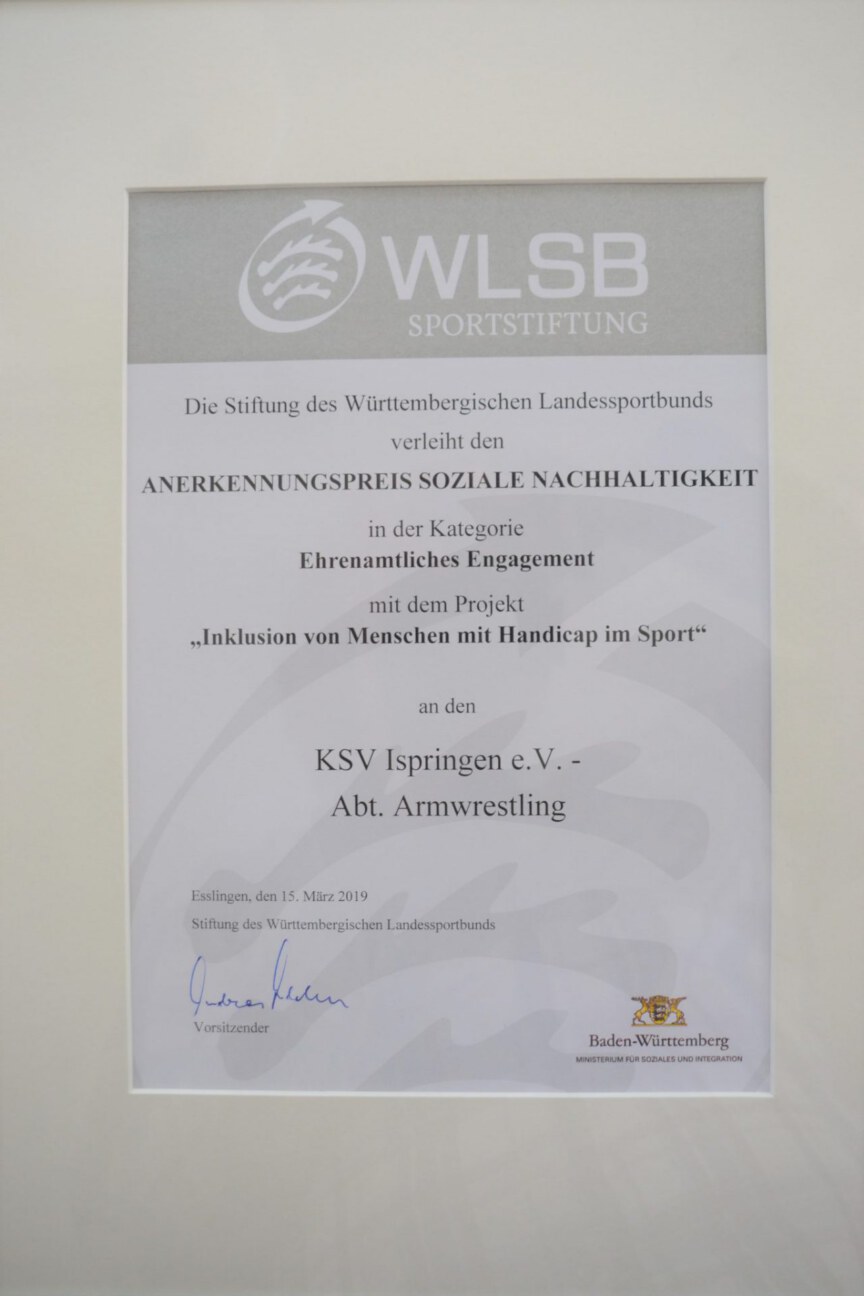 Urkunde WLSB